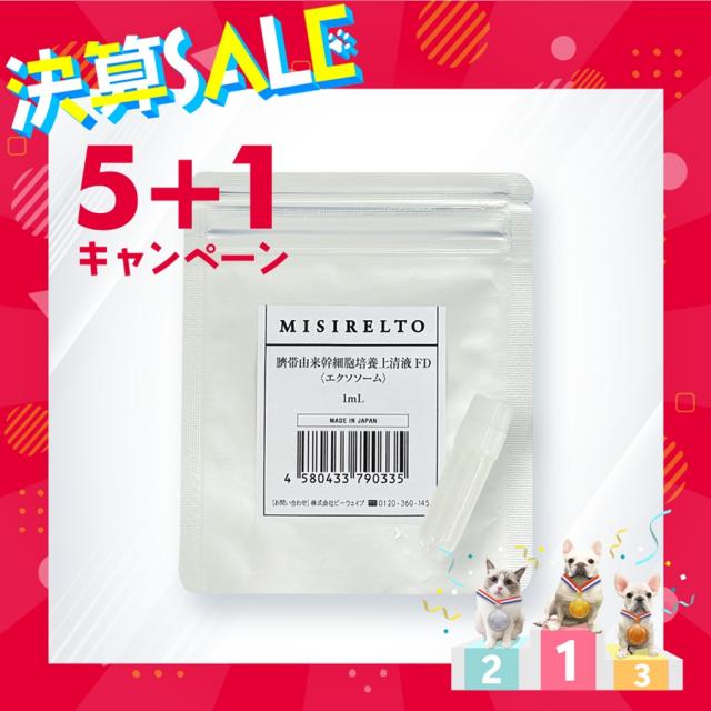 【決】MISIRELTO 臍帯由来幹細胞培養上清液FD〈エクソソーム〉【5+1】のイメージ画像