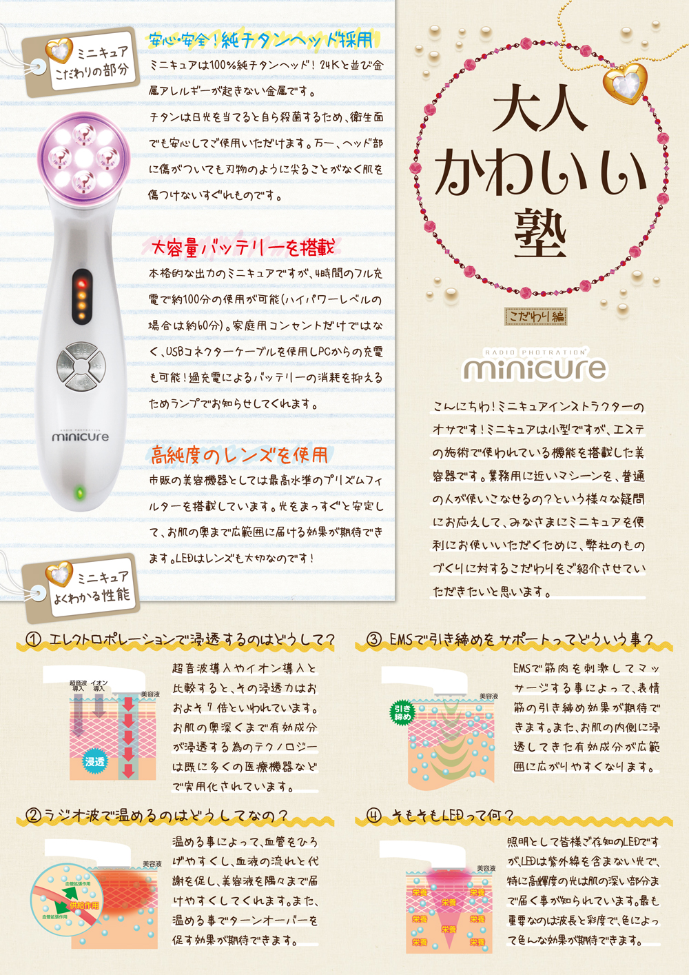 ミニキュア minicure 美顔器 正規品 - 美容/健康